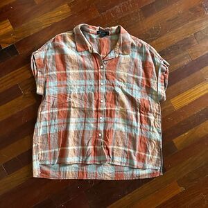 Sanctuary Plaid Button Down Shirt XL Plaid